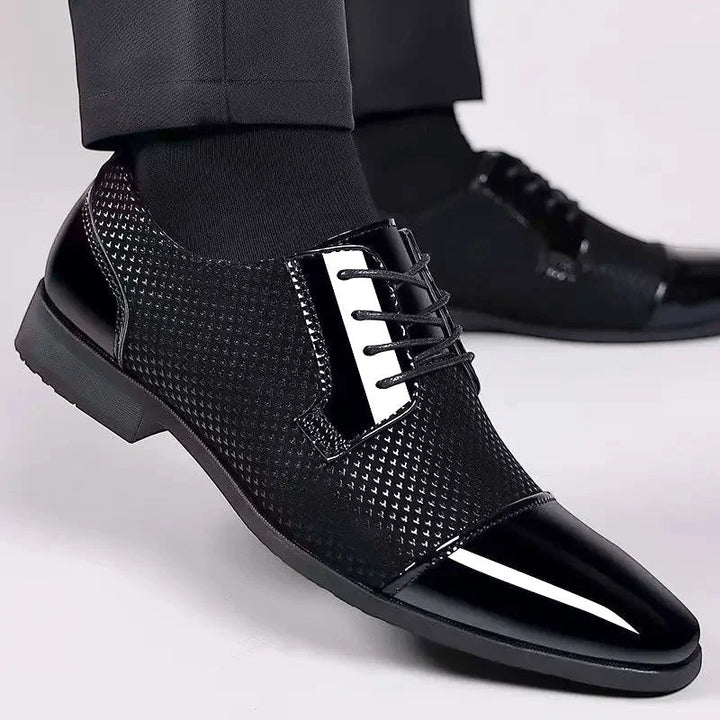 Men's Oxford Shoes Patent Cap Toe Dress Shoes Synthetic 3