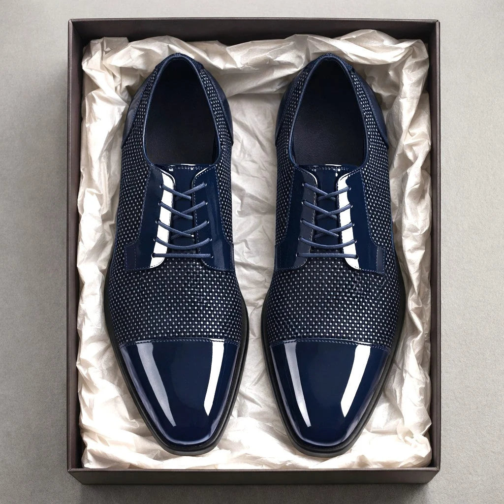 Men's Oxford Shoes Patent Cap Toe Dress Shoes Synthetic 6