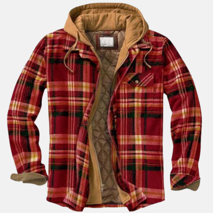 Men's Casual Checked Button Jacket Warm Winter Coat 10