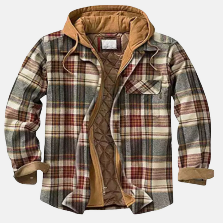 Men's Casual Checked Button Jacket Warm Winter Coat 12
