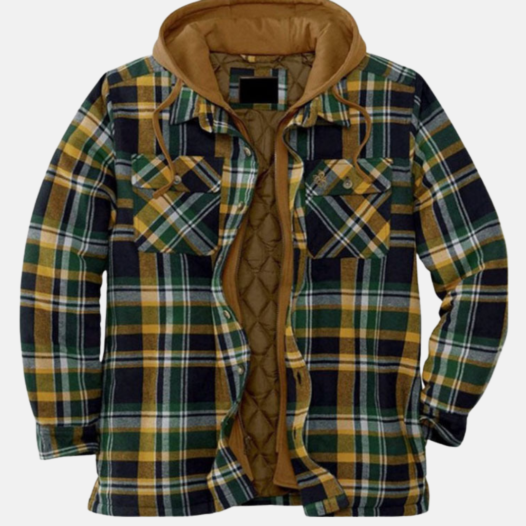 Men's Casual Checked Button Jacket Warm Winter Coat 2
