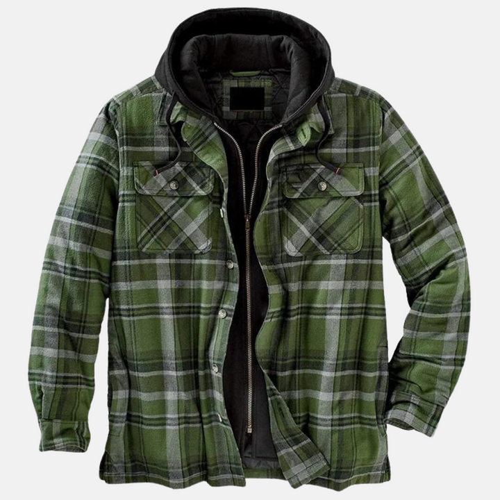 Men's Casual Checked Button Jacket Warm Winter Coat 8