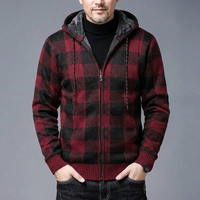 Men's Casual Checkered Zip-Up Hoodie Flannel Warm Layering