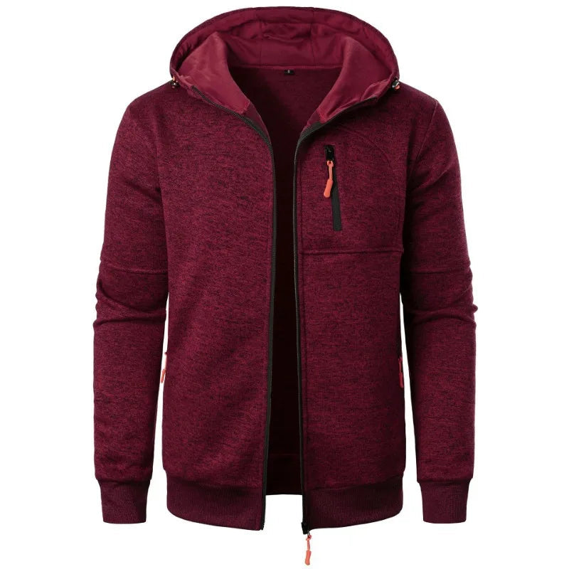 Men's Casual Full-Zip Fleece Jacket Athletic Fit Soft Fleece 0