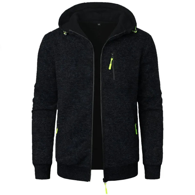 Men's Casual Full-Zip Fleece Jacket Athletic Fit Soft Fleece 2