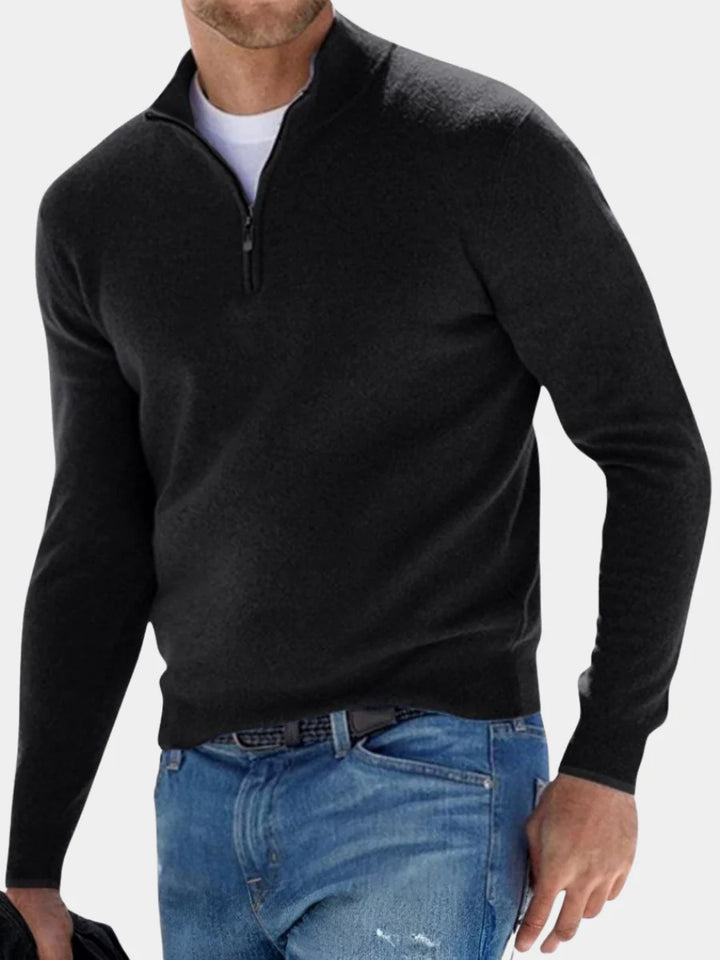 Mens Half Zip Jumper Knit Pullover Lightweight Layering 1