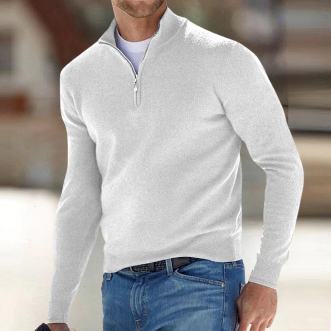 Mens Half Zip Jumper Knit Pullover Lightweight Layering 2