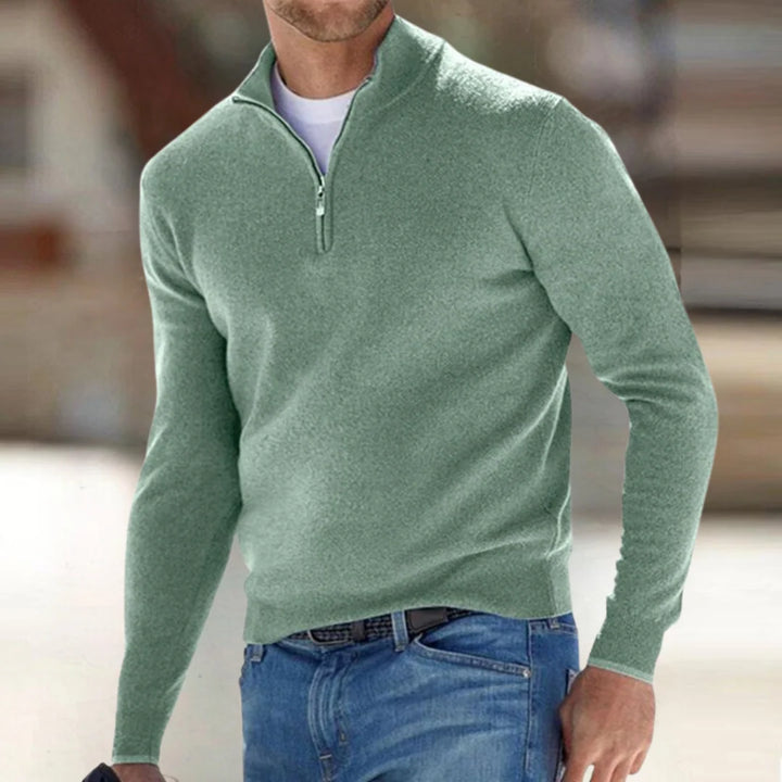 Mens Half Zip Jumper Knit Pullover Lightweight Layering 4