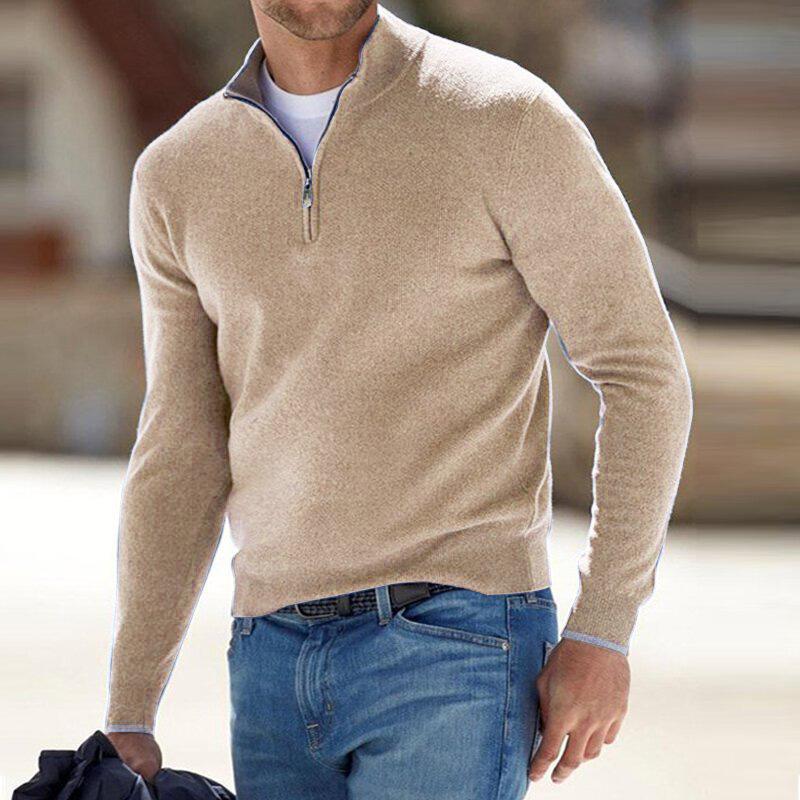 Mens Half Zip Jumper Knit Pullover Lightweight Layering 5