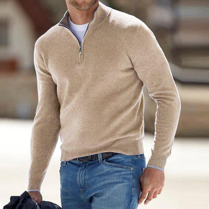 Mens Half Zip Jumper Knit Pullover Lightweight Layering 5