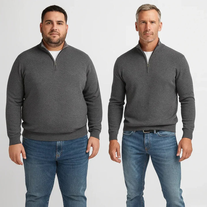 Mens Half Zip Jumper Knit Pullover Lightweight Layering 8