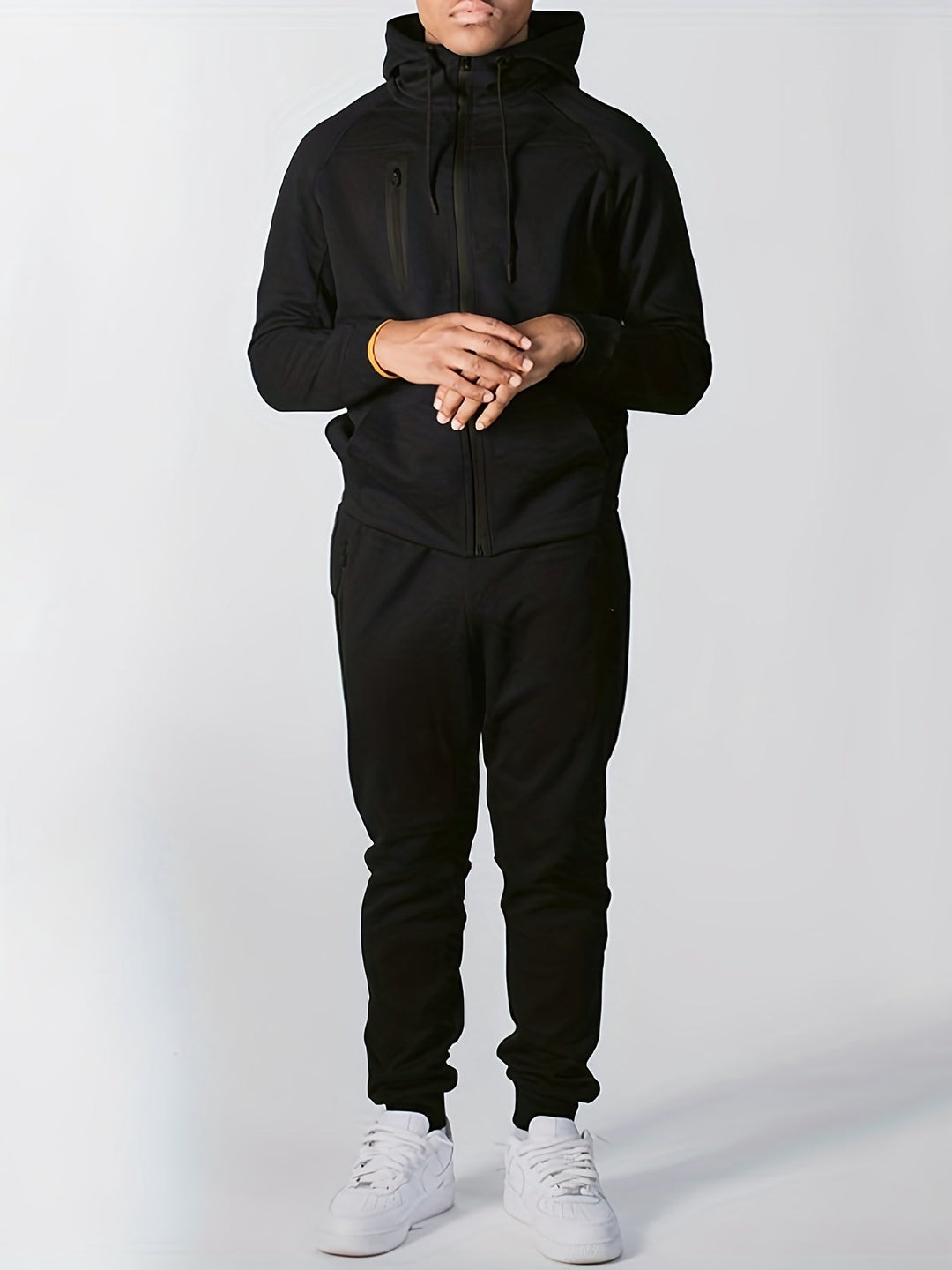 Men's Casual Hooded Tracksuit Set Lightweight Polyester 0