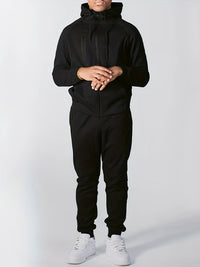 Men's Casual Hooded Tracksuit Set Lightweight Polyester