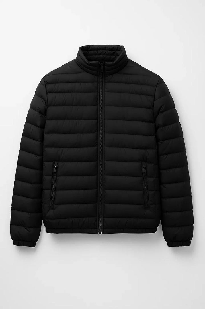 Men's Casual Puffer Jacket Zip-Up Elastic Cuffs 4
