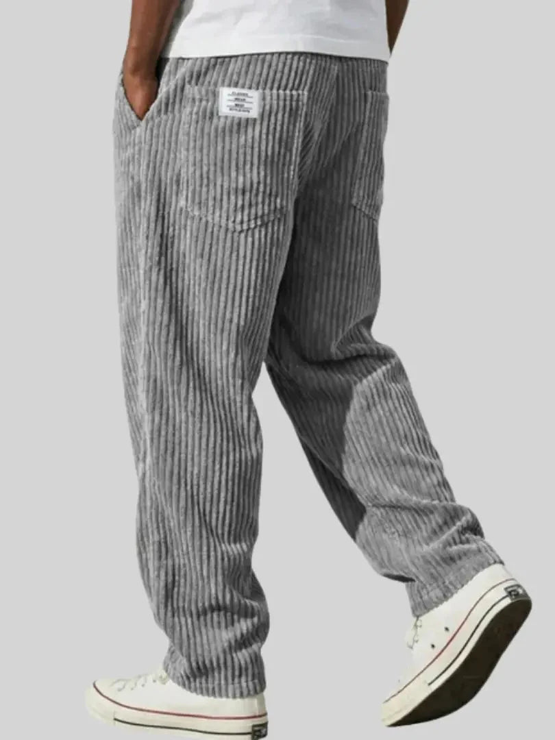 Mens Trousers Casual Relaxed Fit Corduroy Cotton Blend 0
