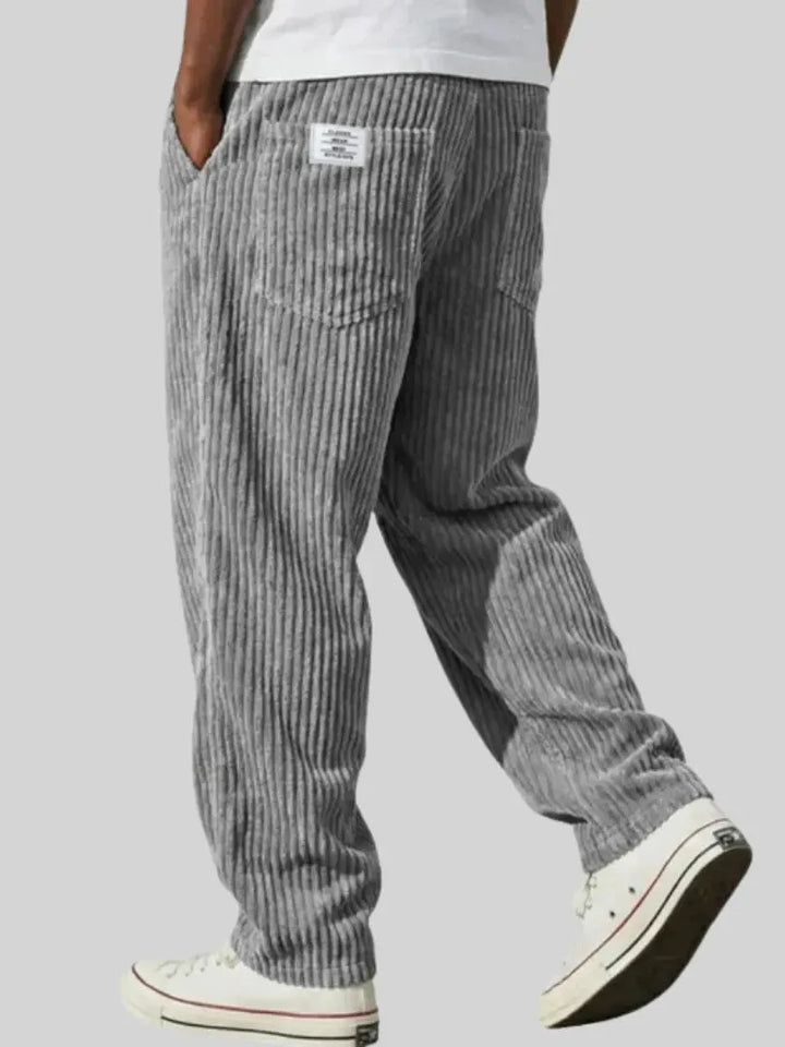 Mens Trousers Casual Relaxed Fit Corduroy Cotton Blend 0