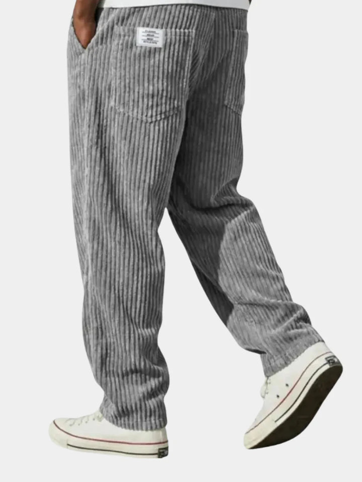 Mens Trousers Casual Relaxed Fit Corduroy Cotton Blend 1