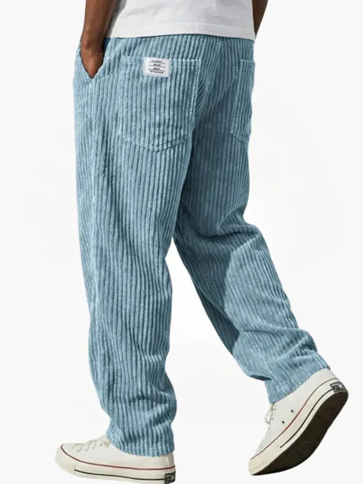 Mens Trousers Casual Relaxed Fit Corduroy Cotton Blend 4