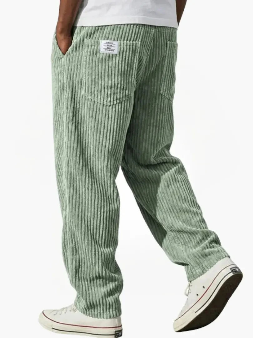 Mens Trousers Casual Relaxed Fit Corduroy Cotton Blend 5