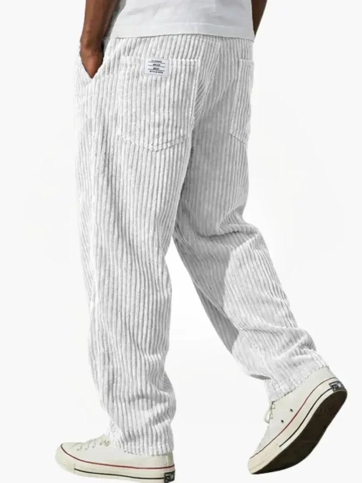 Mens Trousers Casual Relaxed Fit Corduroy Cotton Blend 6