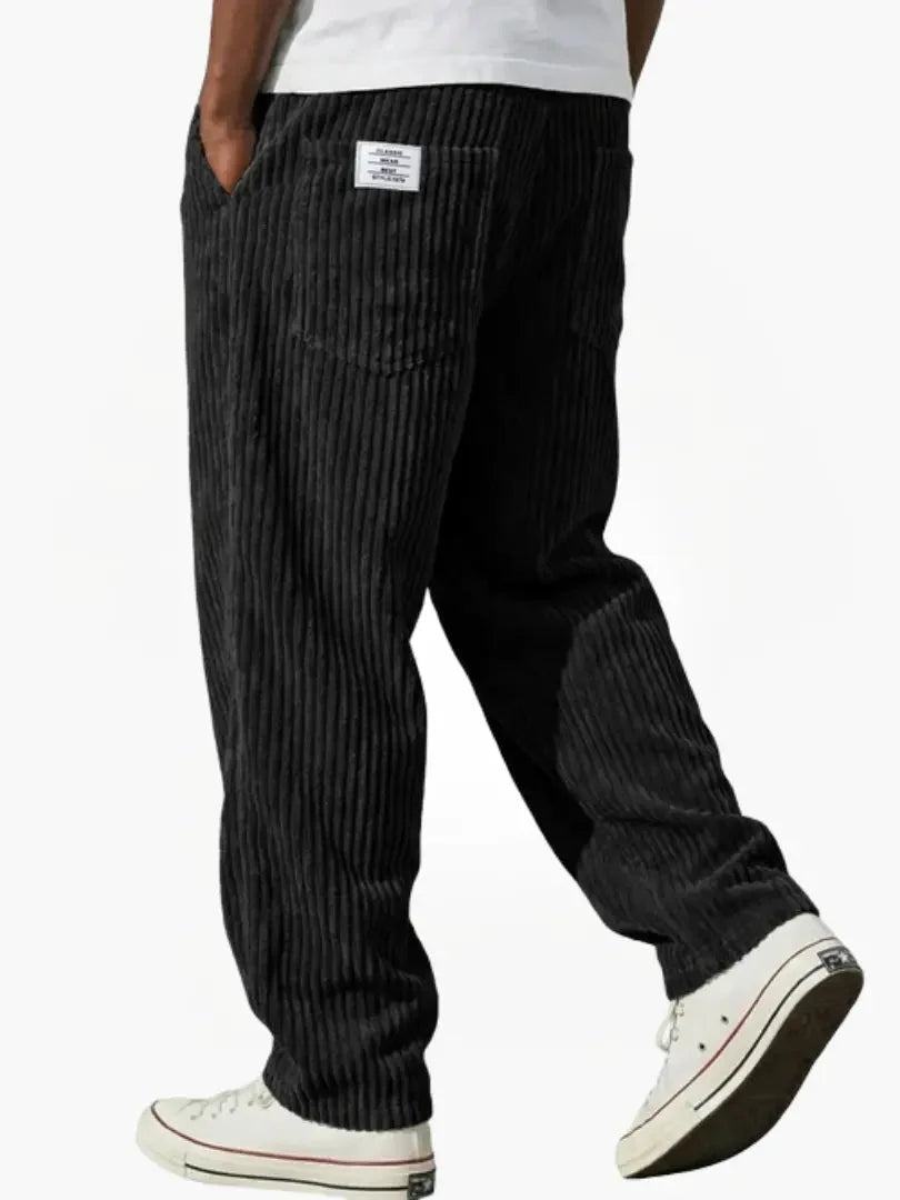 Mens Trousers Casual Relaxed Fit Corduroy Cotton Blend 7