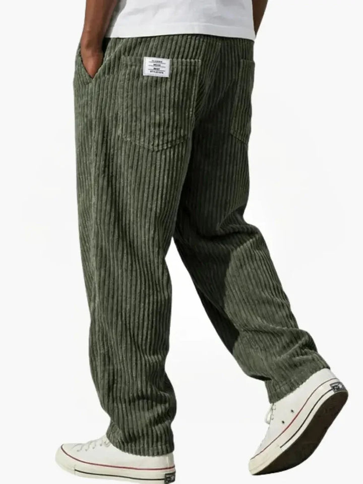 Mens Trousers Casual Relaxed Fit Corduroy Cotton Blend 8