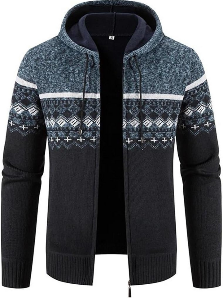 Men's Casual Striped Hooded Winter Jacket Insulated Fabric 1