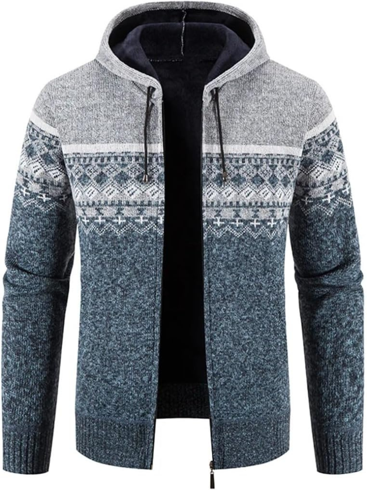 Men's Casual Striped Hooded Winter Jacket Insulated Fabric 10