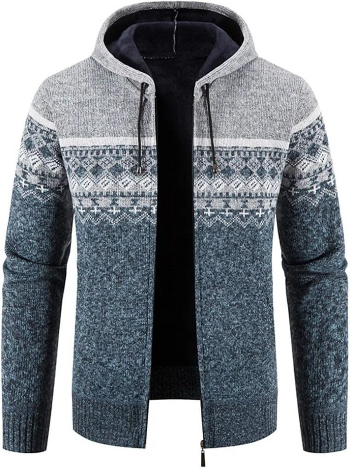 Men's Casual Striped Hooded Winter Jacket Insulated Fabric 10