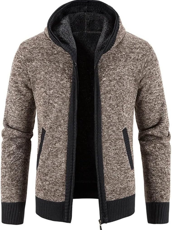 Men's Casual Striped Hooded Winter Jacket Insulated Fabric 12