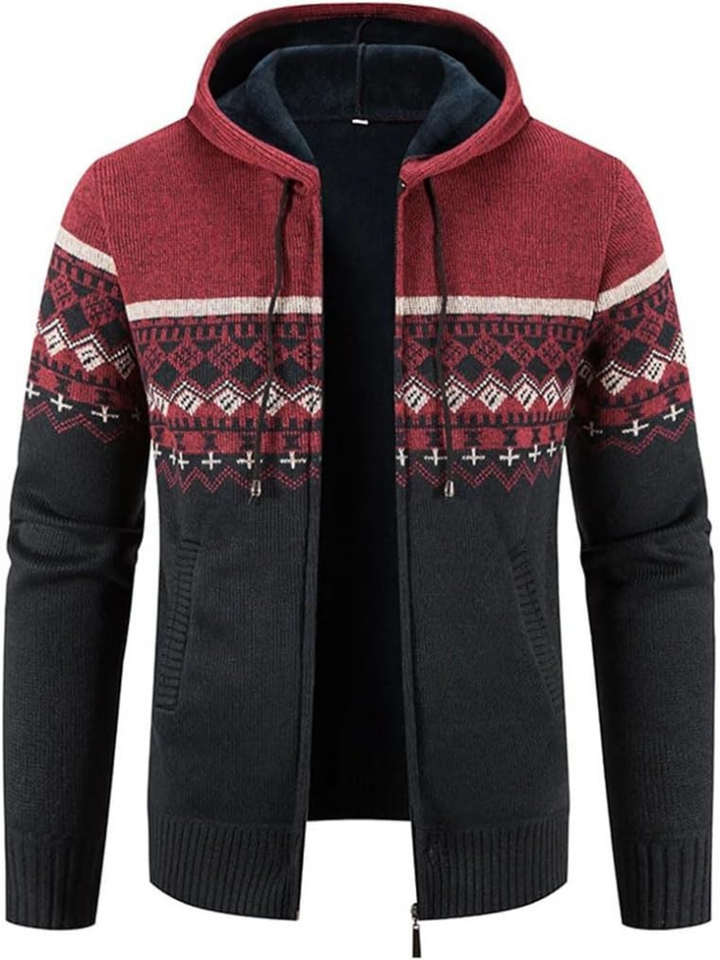 Men's Casual Striped Hooded Winter Jacket Insulated Fabric 2