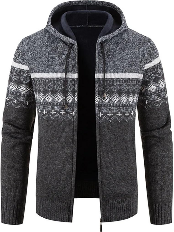 Men's Casual Striped Hooded Winter Jacket Insulated Fabric 3