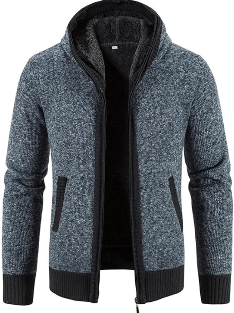 Men's Casual Striped Hooded Winter Jacket Insulated Fabric 5