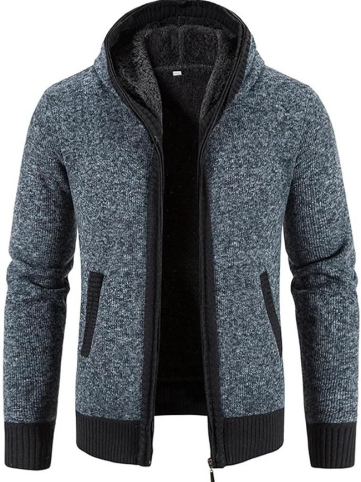 Men's Casual Striped Hooded Winter Jacket Insulated Fabric 5