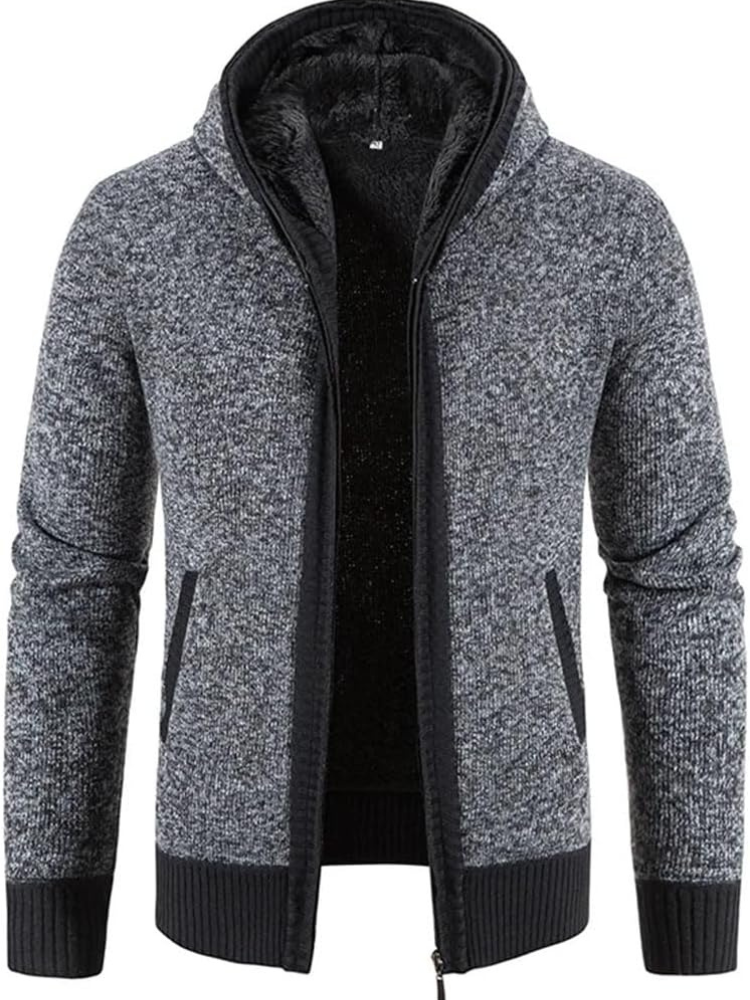 Men's Casual Striped Hooded Winter Jacket Insulated Fabric 6