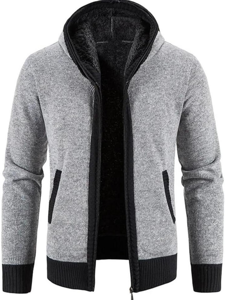 Men's Casual Striped Hooded Winter Jacket Insulated Fabric 7