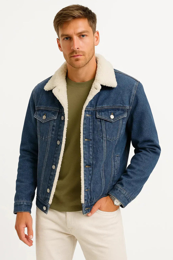 Men's Casual Thick Fleece Loose Fit Jacket for Winter Wear 0