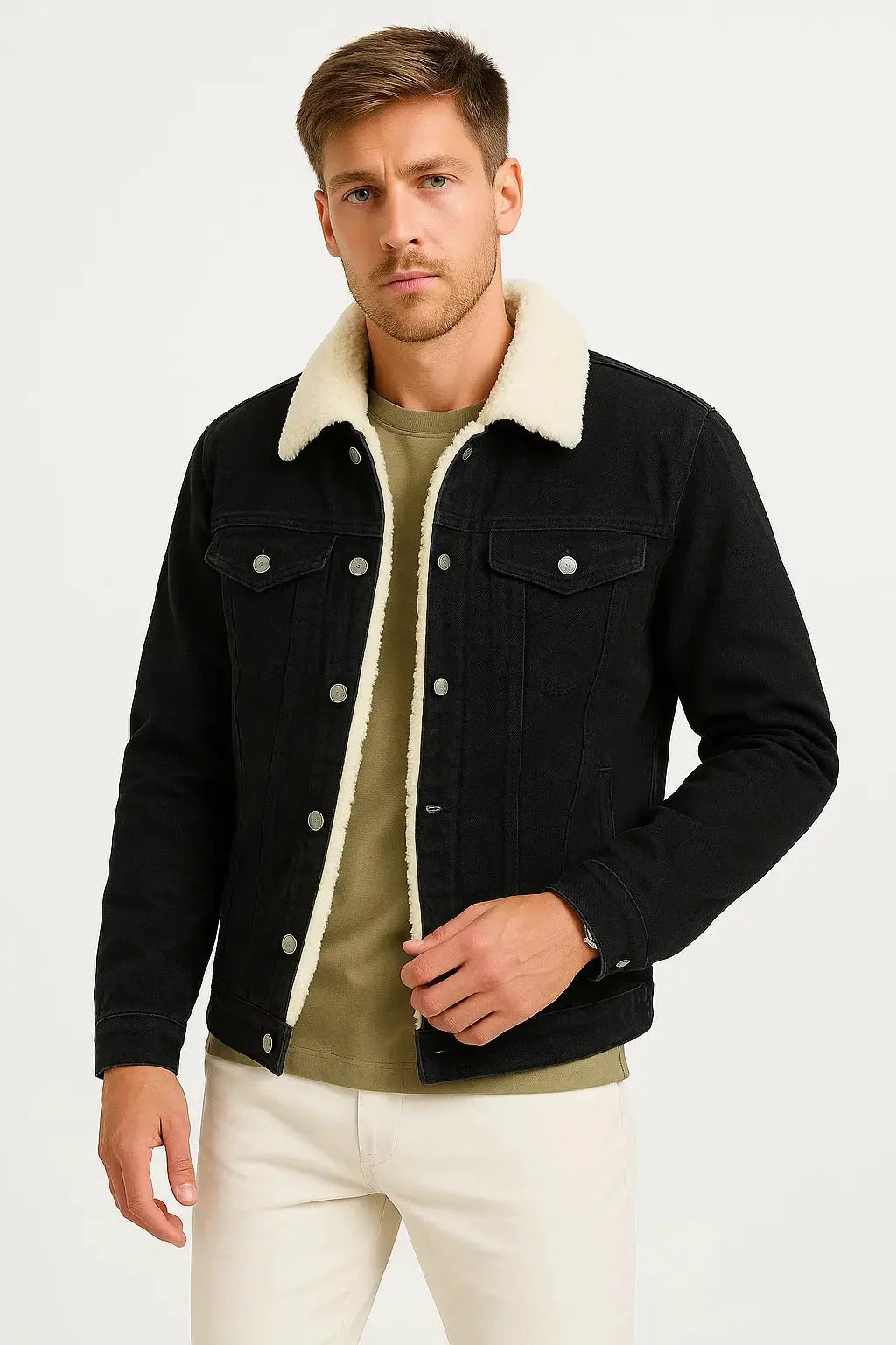 Men's Casual Thick Fleece Loose Fit Jacket for Winter Wear 3