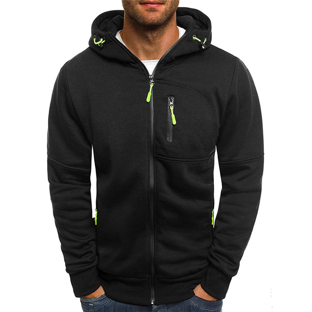 Men's Casual Zip-Up Hoodie Relaxed Fit Cotton Blend 0