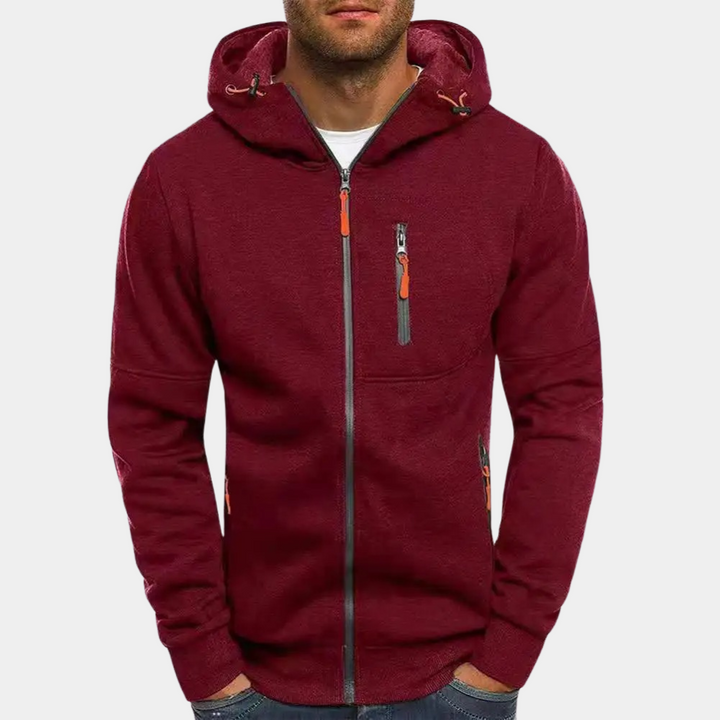 Men's Casual Zip-Up Hoodie Relaxed Fit Cotton Blend 10
