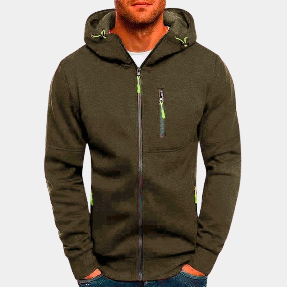 Men's Casual Zip-Up Hoodie Relaxed Fit Cotton Blend 11