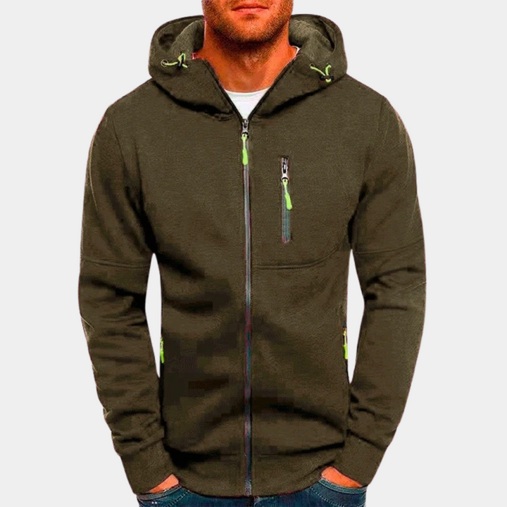 Men's Casual Zip-Up Hoodie Relaxed Fit Cotton Blend 11