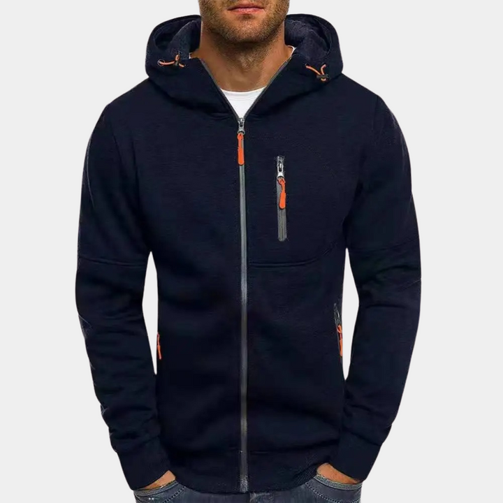 Men's Casual Zip-Up Hoodie Relaxed Fit Cotton Blend 12