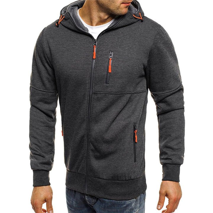 Men's Casual Zip-Up Hoodie Relaxed Fit Cotton Blend 3