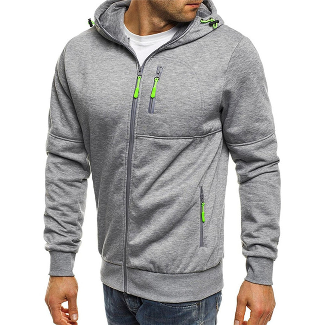 Men's Casual Zip-Up Hoodie Relaxed Fit Cotton Blend 6