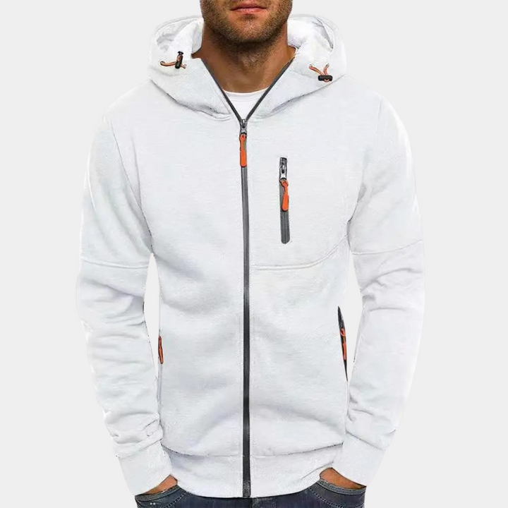 Men's Casual Zip-Up Hoodie Relaxed Fit Cotton Blend 9