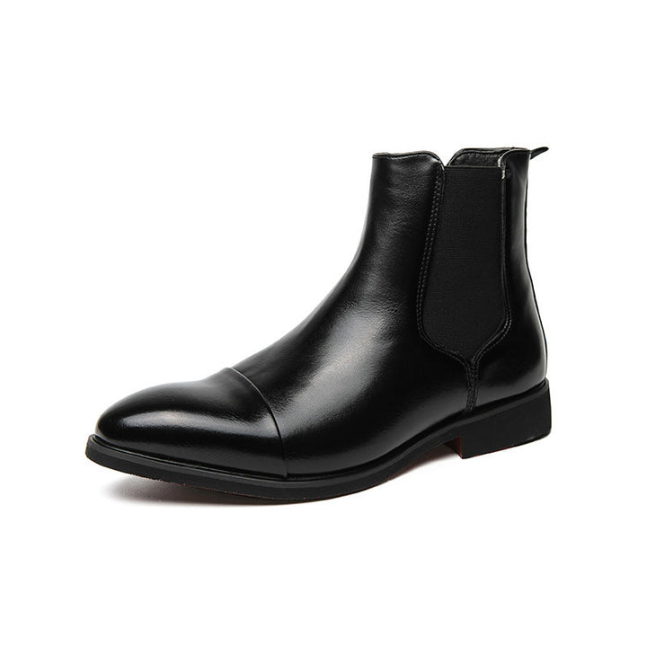 Men's Chelsea Boots Cap Toe Ankle Zip Leather Footwear 1
