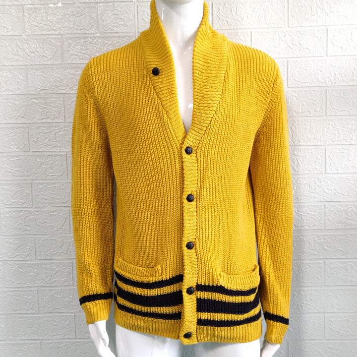 Men's Chunky Knit Long Cardigan with Pockets Acrylic 5