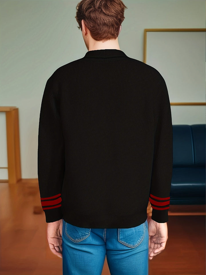 Men's Chunky Knit Long Cardigan with Pockets Acrylic 7