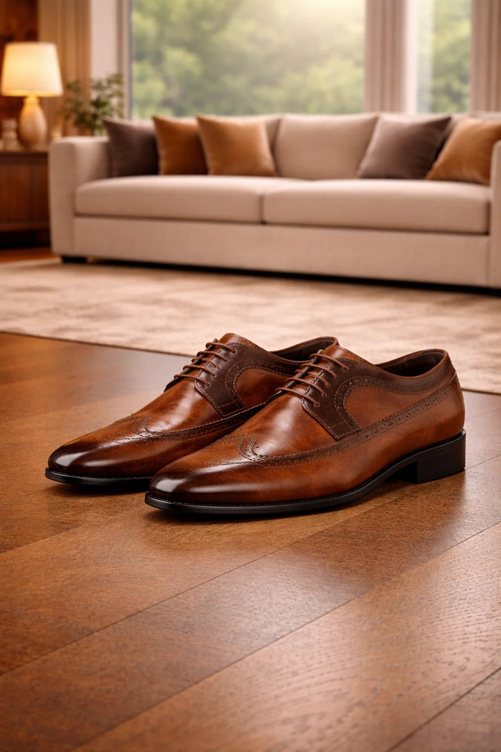 Men's Oxford Shoes Classic Brogue Leather Dress Shoes 2